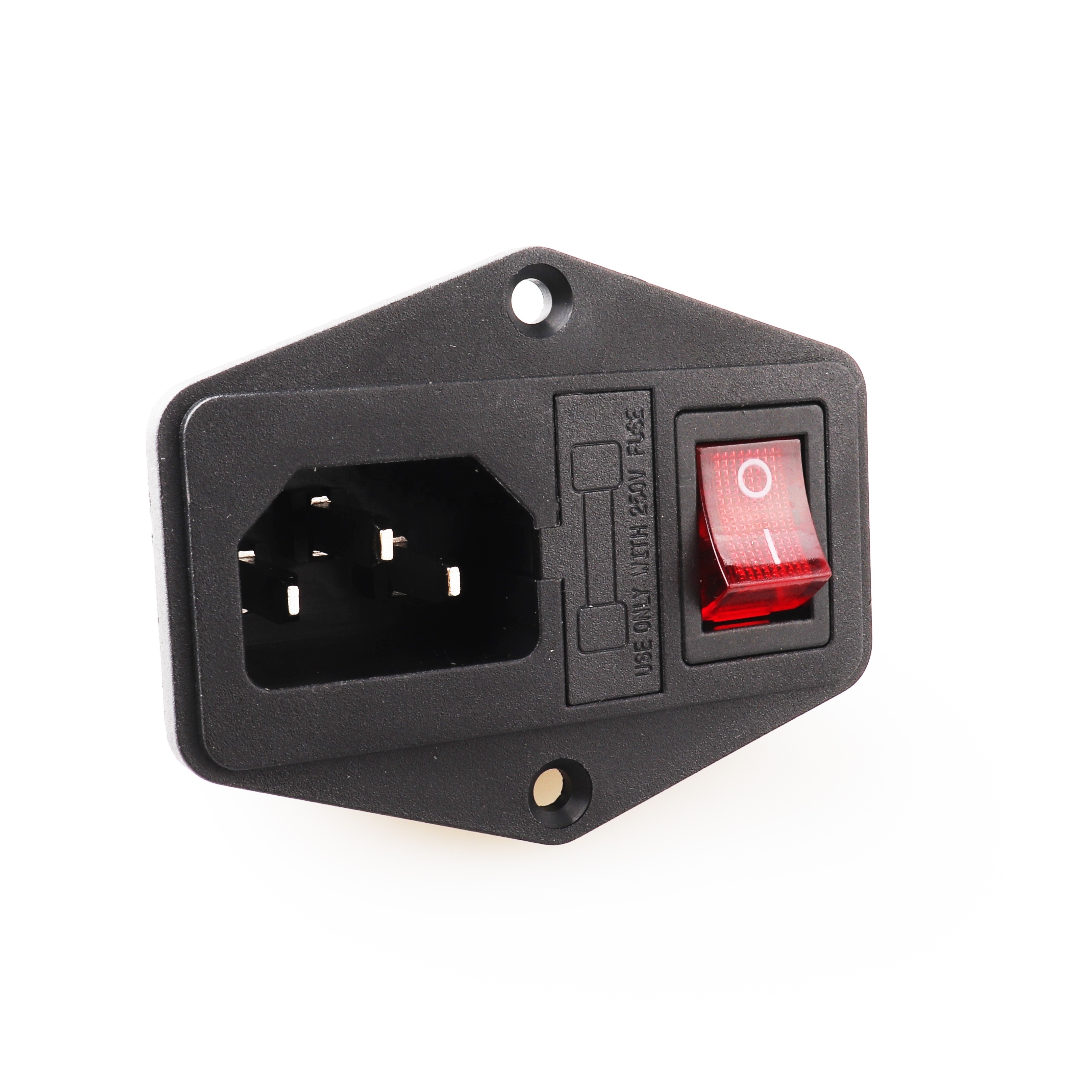 LZ-14-F5R IEC male electronic switch socket with fuse and power switch