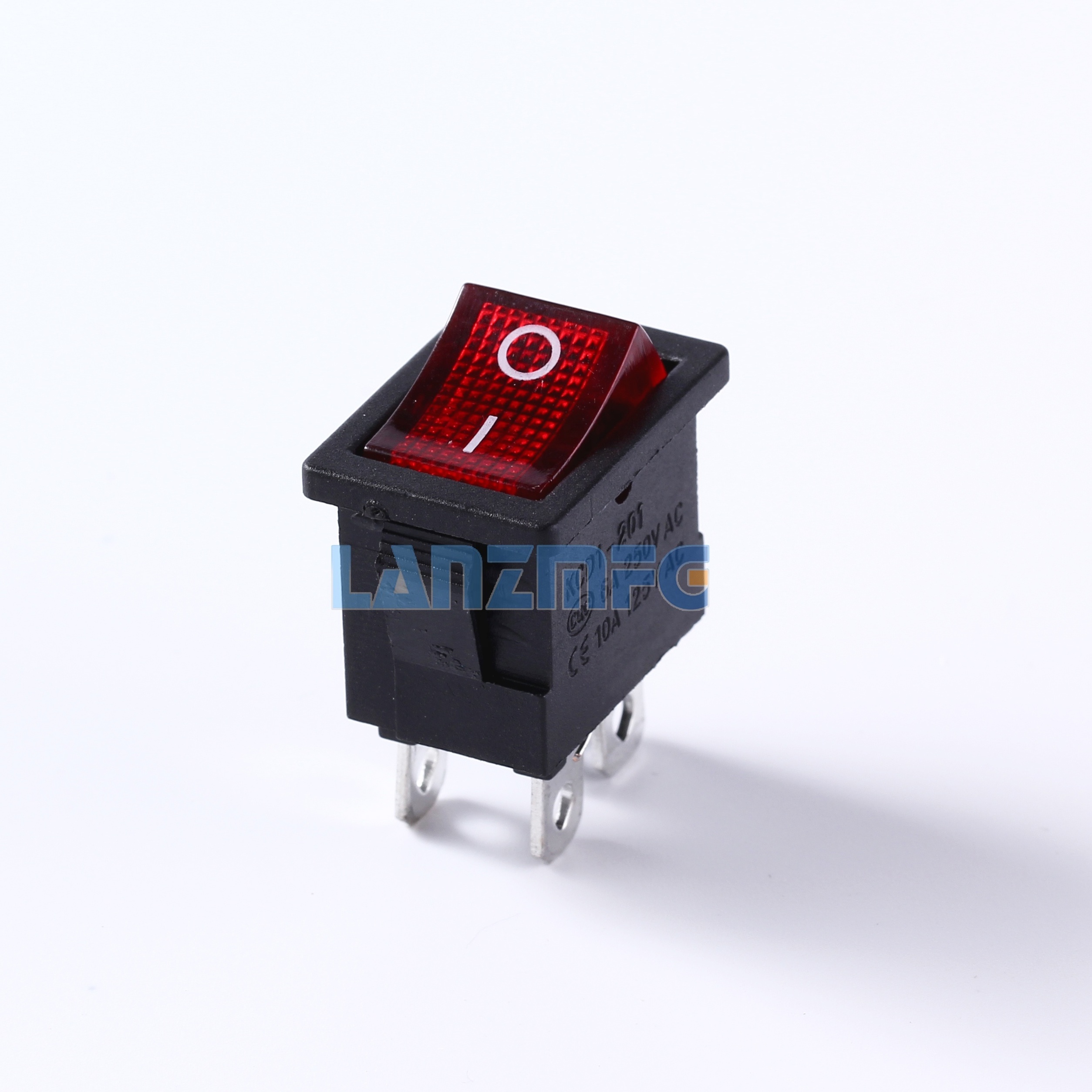 KCD1-201N  red light illuminated rocker switch,4 pins 220V boat switch  4 Pin ON OFF Rocker Switch With RED Button