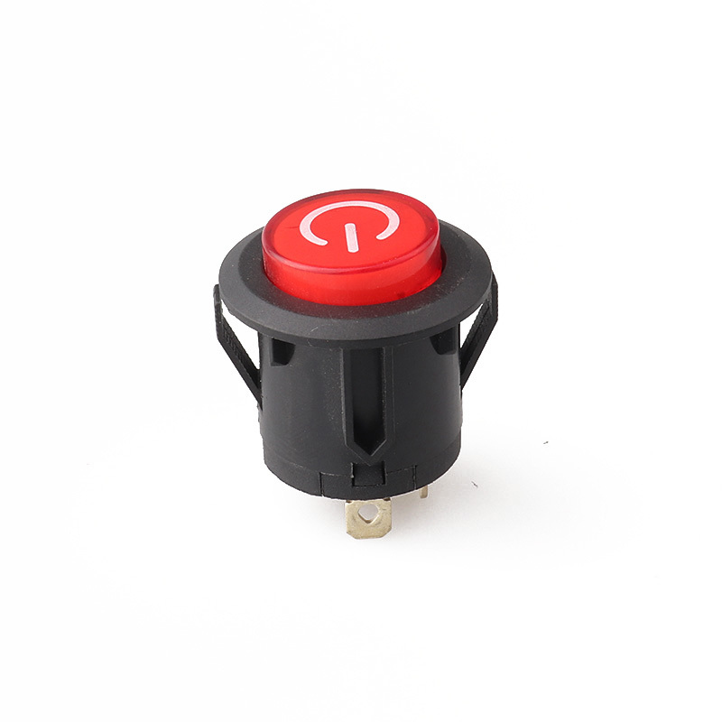 3pin self-locking push button switch panel mount round  push button reset switch