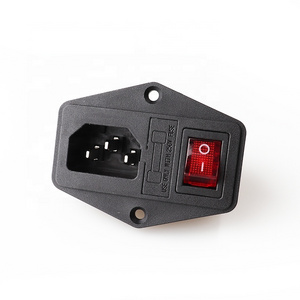 LZ-14-F5R IEC male electronic switch socket with fuse and power switch