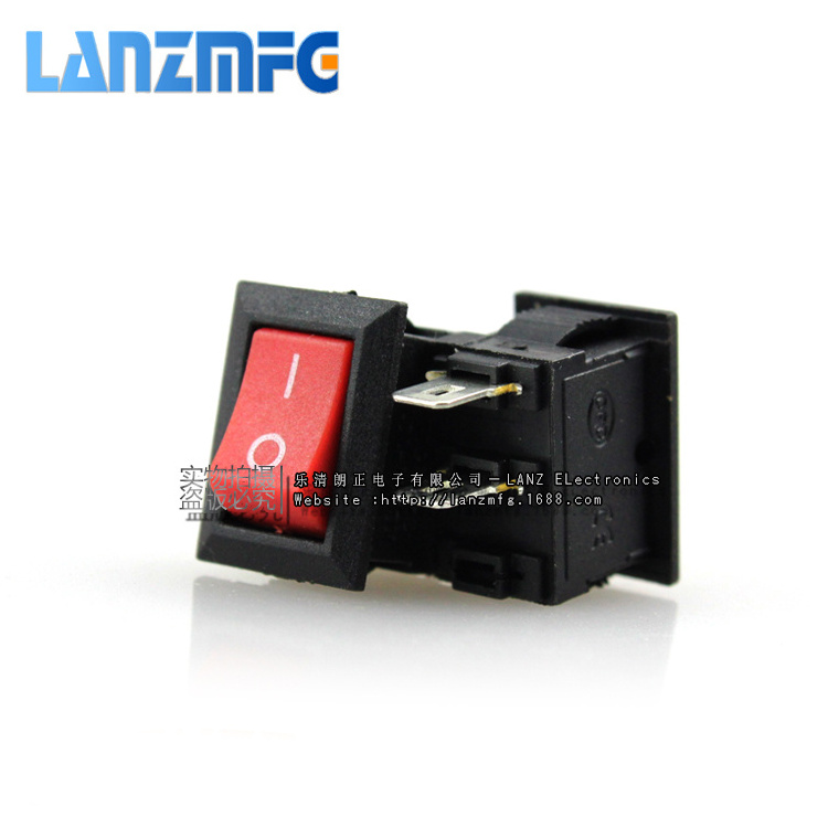 Rocker Switch KCD11- 101/2P Red ON-OFF 250V 10000 Times Lanzmfg CN;ZHE CQC CE 3A