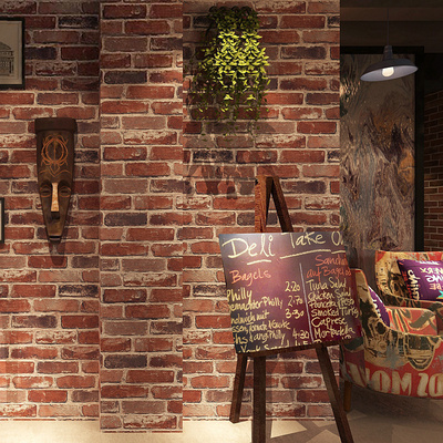 Retro American Style Imitation Brick Pattern Brick Wall Paper Coffee Shop Bar Restaurant Cultural Stone Red Brick Wallpaper