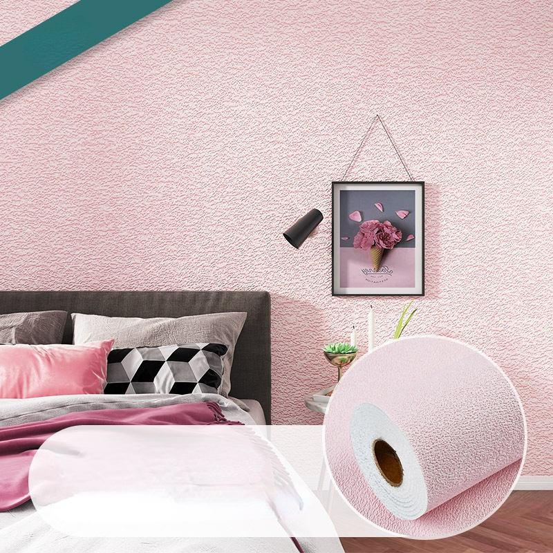 Roll Pink Thickened 3d Self Adhesive Wallpaper Bedroom Living Room Waterproof Home Decor Peel and Stick Solid Foam Wallpaper