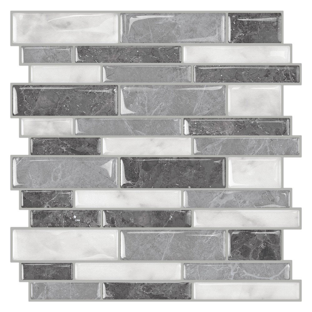 Light Grey Crystal 3d Brick Wallpaper Self Adhesive Peel and Stick Backsplash Wallpaper 3d Easy to Apply For Bathroom