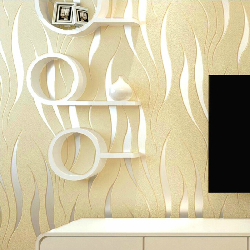 Mould-proof Commerce Embossed Wallpapers Roll Bedroom Living Room Elders' Room Wall Decor 3d Stripe Wall Paper Home Decor