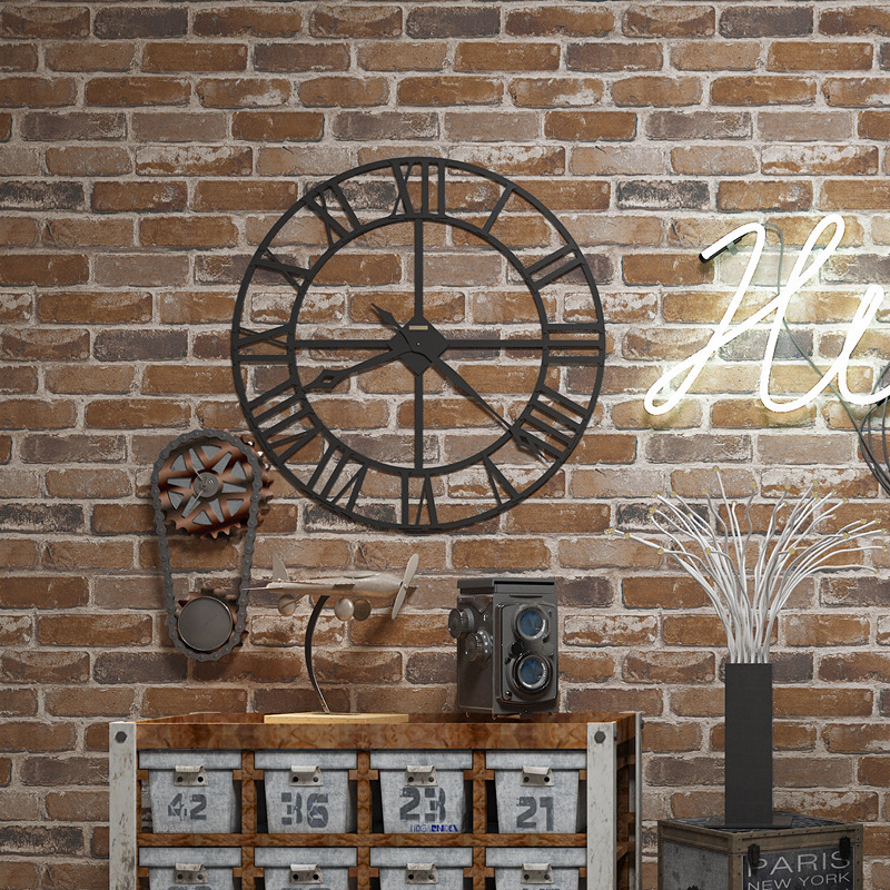 Retro American Style Imitation Brick Pattern Brick Wall Paper Coffee Shop Bar Restaurant Cultural Stone Red Brick Wallpaper