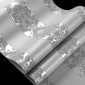 Home Decor 3d Textured Bedroom Wall Paper Living Room Wall Decoration 10m Roll Embossed Silver Wallpaper