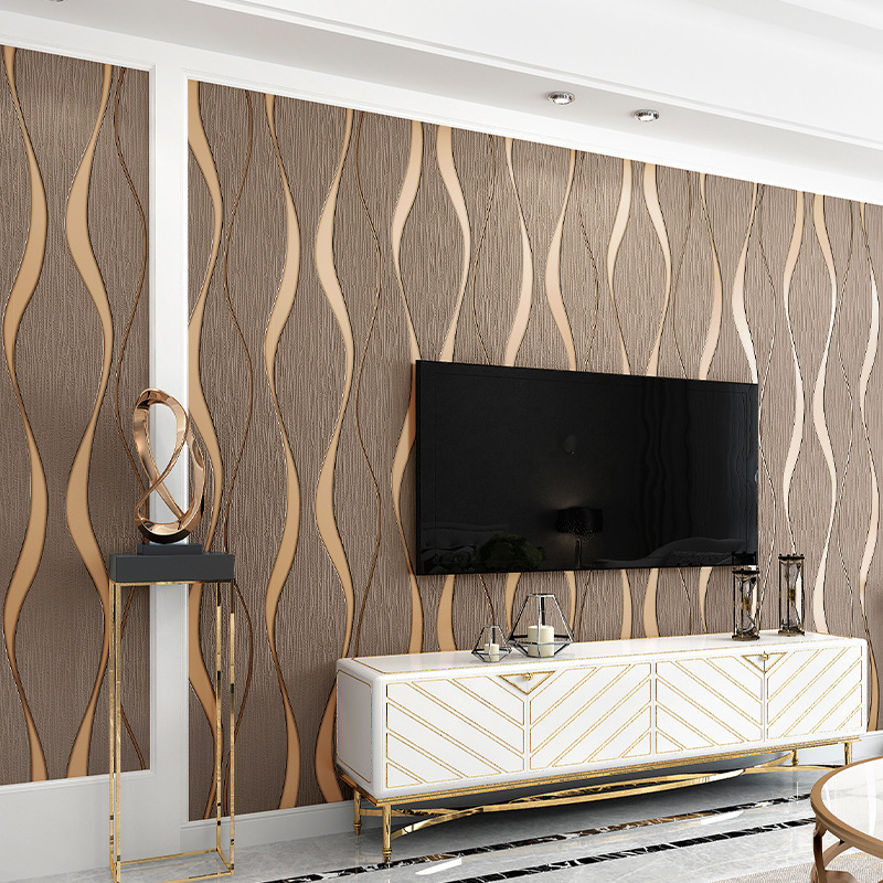 Modern European Minimalist 3D Relief Non-woven Wallpaper Warm Bedroom Living Room TV Background Wall Wallpaper