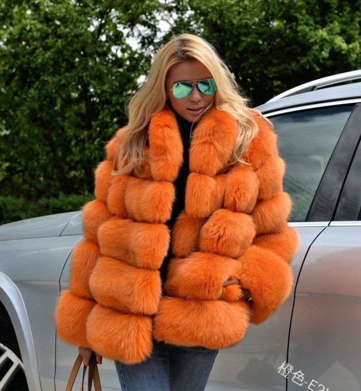 New winter coats wholesale thick and loose temperament pure color fashion Artificial fur plus rabbit fur  woman plus size coat