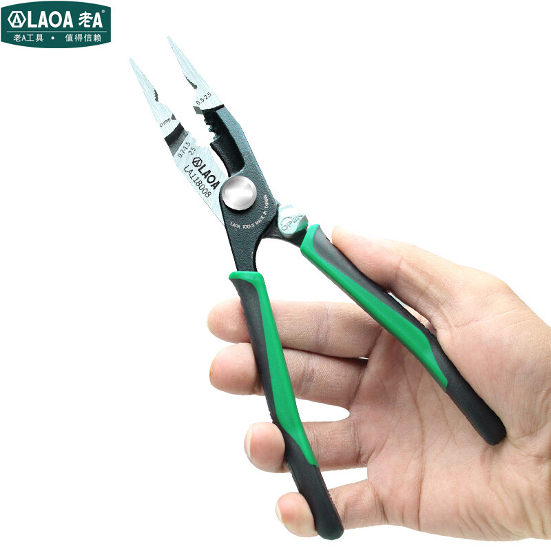 LAOA 8 inch Multitool Pliers Nippers Combination needle nose pliers function With Lock Function