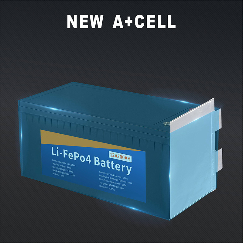 storage lithium battery for car charge solar charge grid charge 12V 200Ah