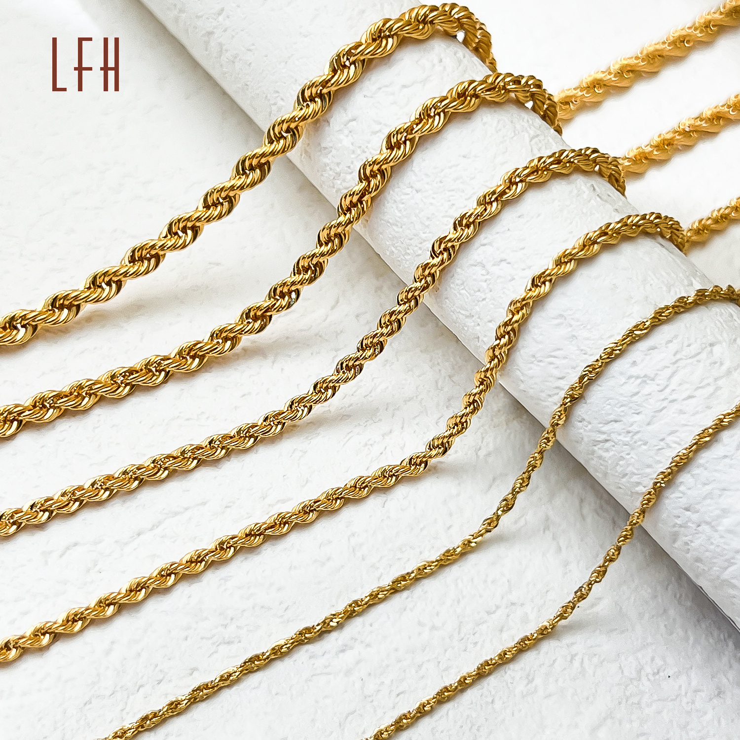 Bulk sale Twisted Link Rope Chain Solid Gold Jewelry Gold 18k Real  Au750 18k Real Gold Chain Jewelry Pawnable 18k Manufacturer