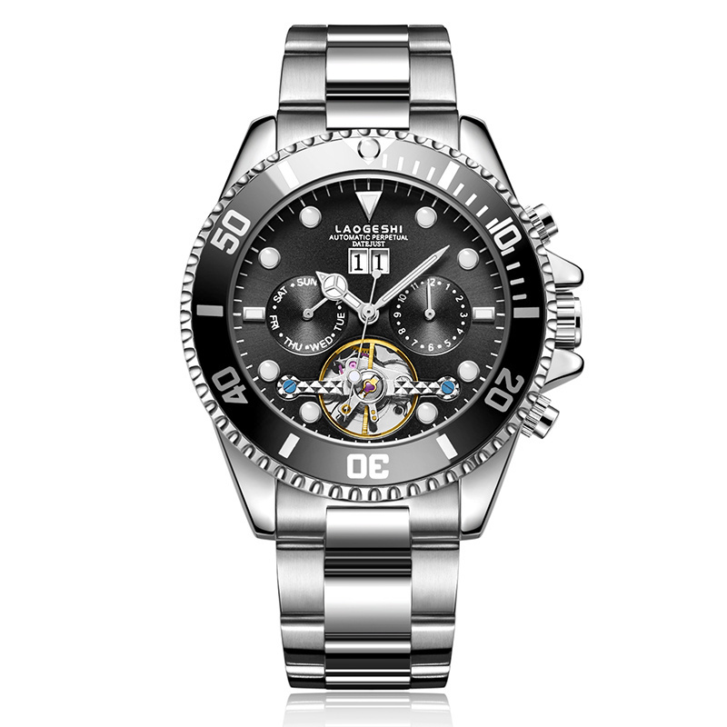 LAOGESHI Luxury Stainless Steel Band Mechanical Wrist Watch  for men 8007 Chinese automatic watch movement