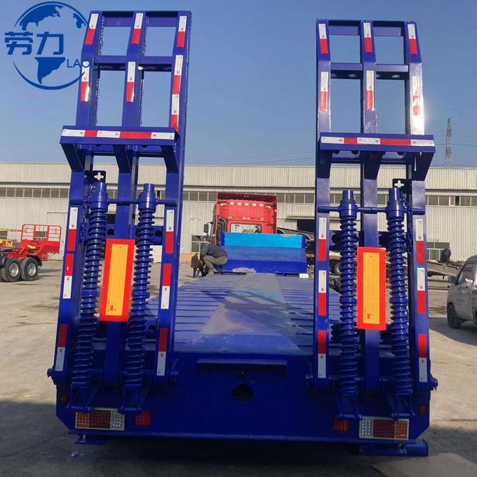 100 tons capacity 7 Axle Hydraulic Detach Neck Crane Hauling Lowboy semi trailer excavator trailer 7 axles low bed semi trailer