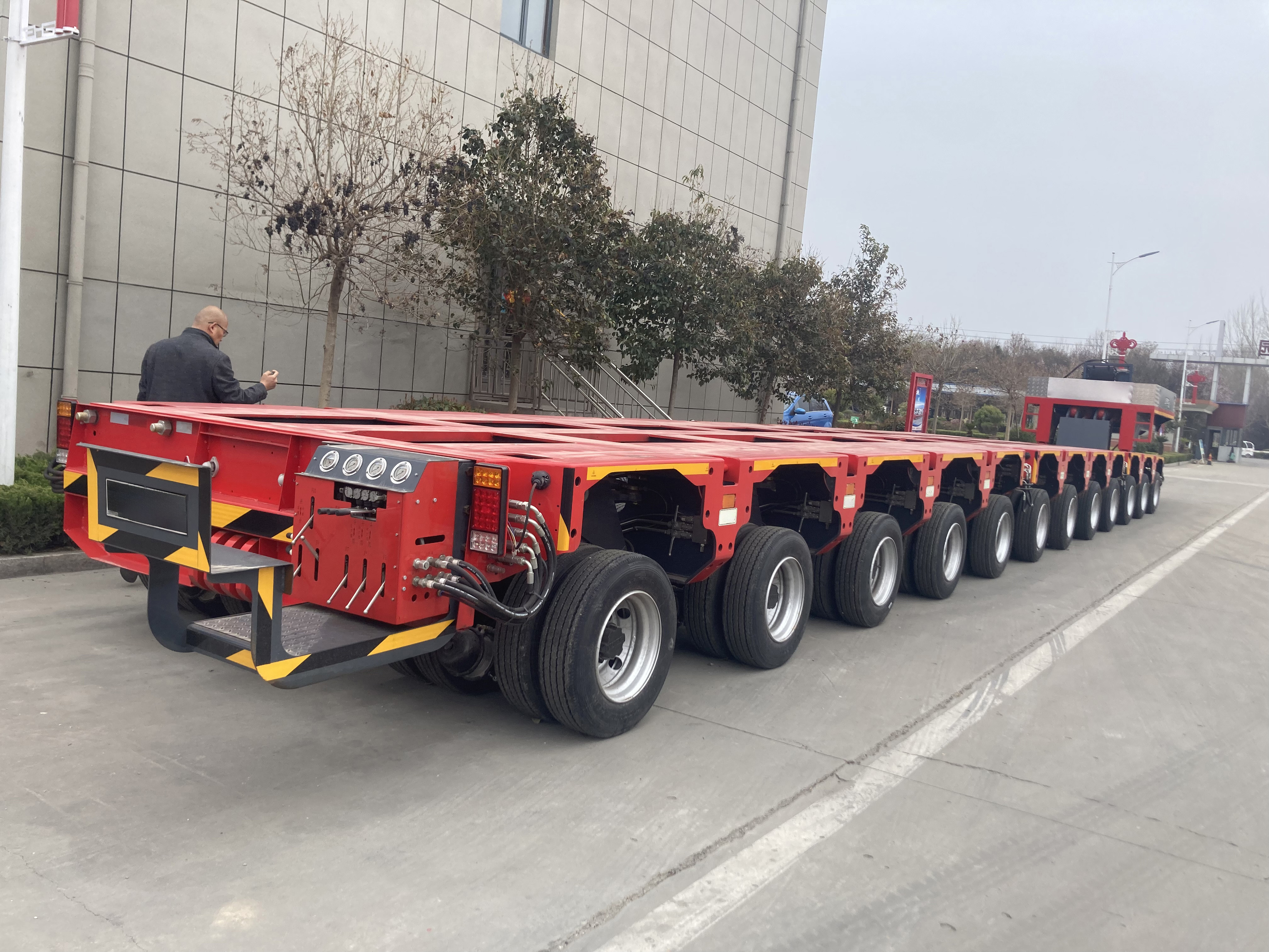 12 axles heavy load self-propelled modular transporter hydraulic drop deck semi trailer modular trailers manufacturer