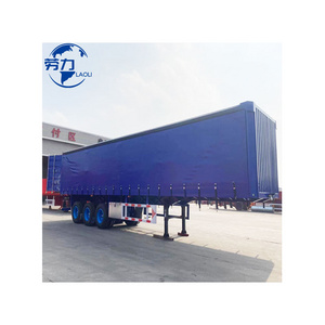 New 53 Ft 3axle canvas cover side curtain type Enclosed cargo box container trailer fence cargo trailer for sale