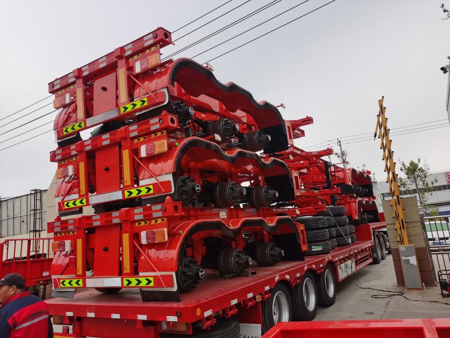 20ft 40ft platform trailer 45ft Skeleton Skeletal Container Semi Trailer 40ft Container Chassis for container carrier parts