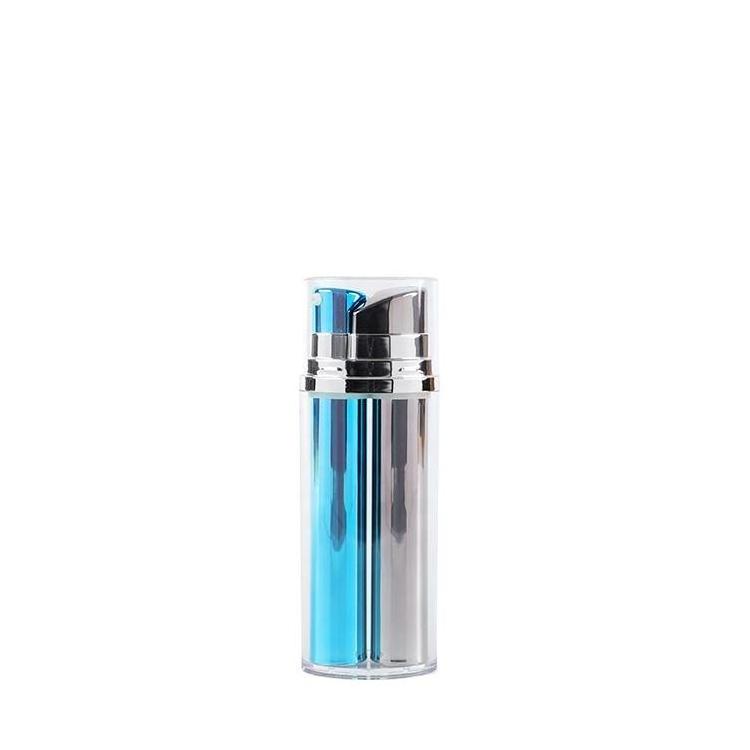 Luxury travel cosmetic bottle set twin chamber airless bottle pump lotion dual chamber bottles