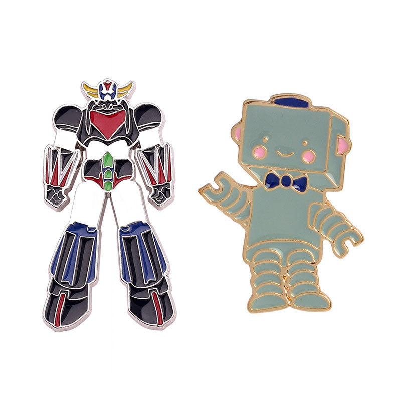 Creative Custom Robot Soft Enamel Pin Metal Emblem Zinc Alloy Cool Character Lapel Pin Badge