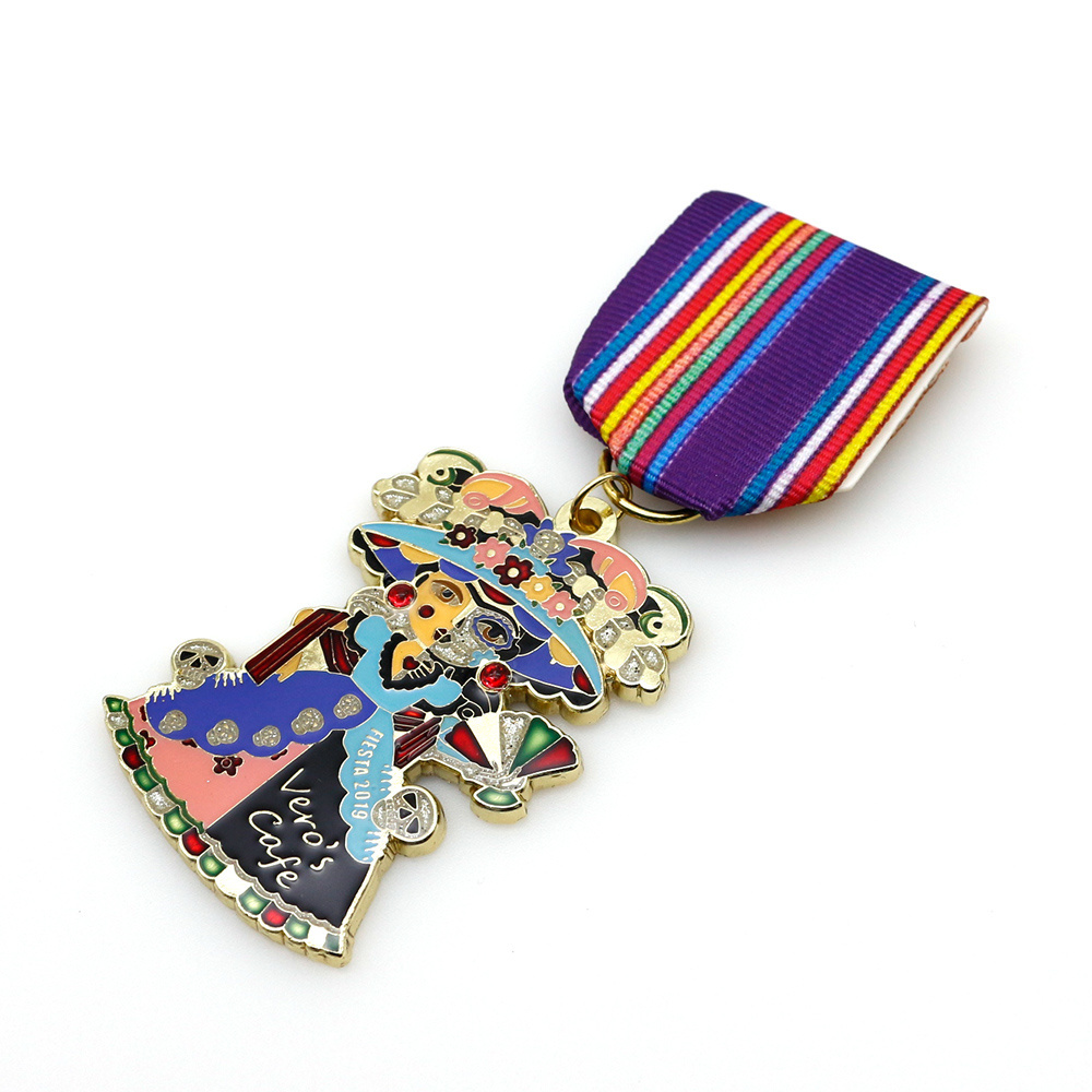 OEM Zinc Alloy Enamel Metal Rectangle Halloween Holiday Celebration Fiesta Medals Bottle Opener Custom Medal