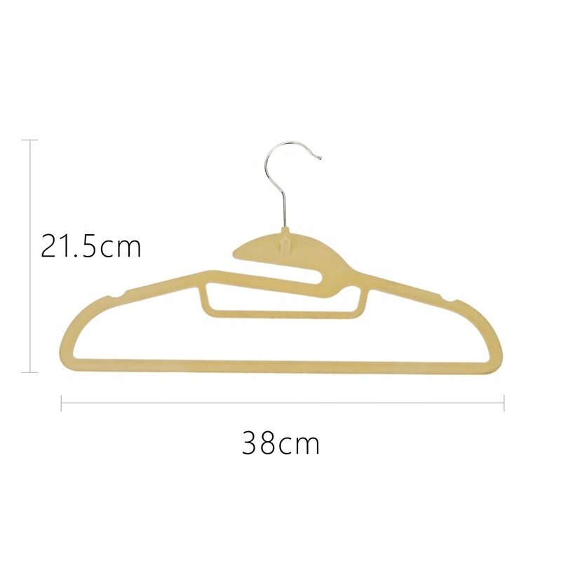 Multifunctional High Quality Custom Hangers For Cloths Space Saving Non Slip Connector Hooks Flock Clothes Rack