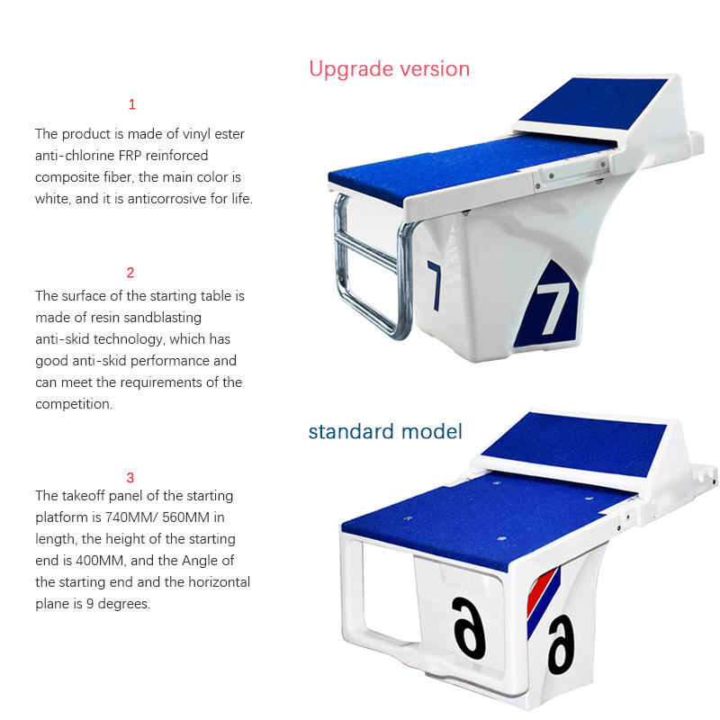 Blocks Used Start Retrofit Dive Pools for Athletes Fina Approved Swimming Pool Two Step Starting Block