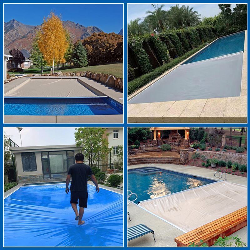 Reinforced Pvc Fabric Inflatable Automatic Winter Safety Swimming Automatic Swim Pool Cover