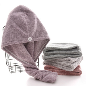 Wholesale Quick Drying Microfiber Hair Towel Custom Bamboo charcoal fiber Turban Towel Girls Super absorbent Hair wrap towel