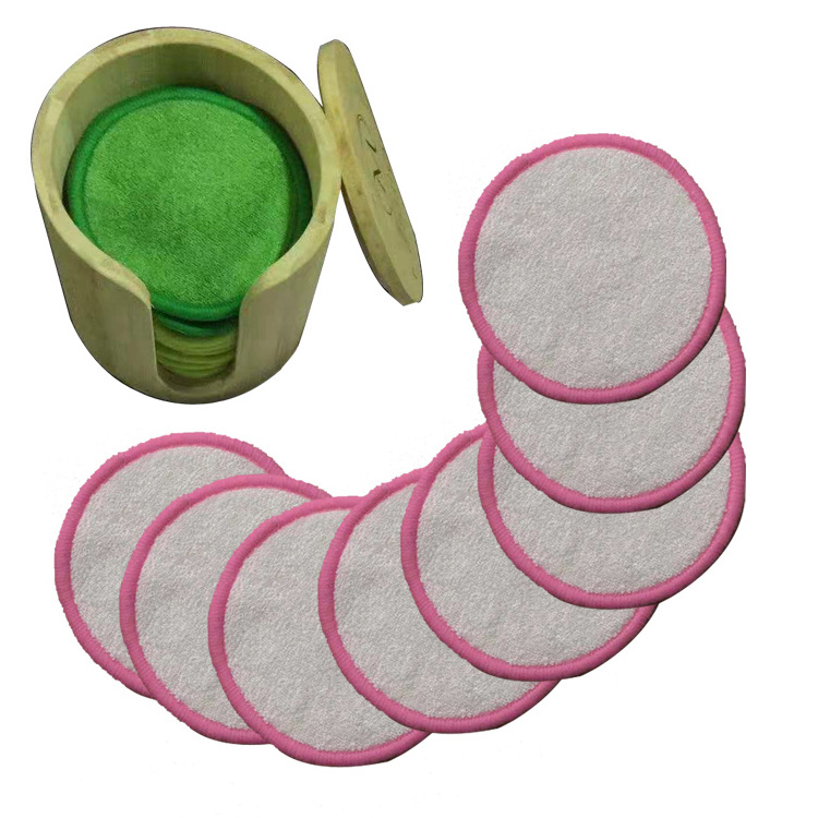 Washable Eco Friendly Make-up Remove Reusable Face Cleaning Pads Hemp Bamboo Velour Velvet Terry Cotton Makeup Facial Pad