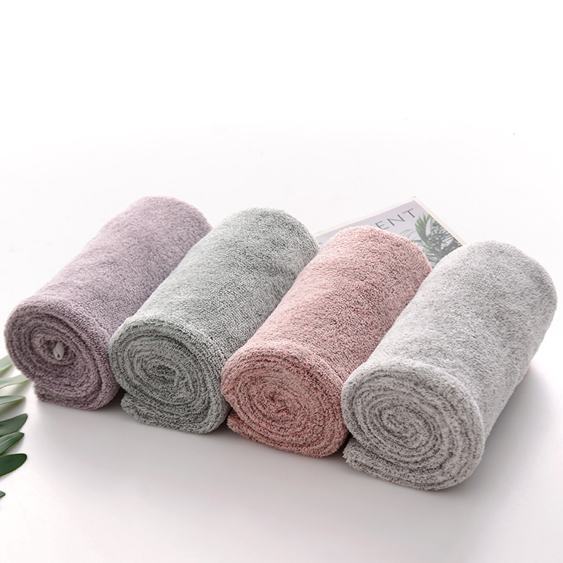 Wholesale Quick Drying Microfiber Hair Towel Custom Bamboo charcoal fiber Turban Towel Girls Super absorbent Hair wrap towel