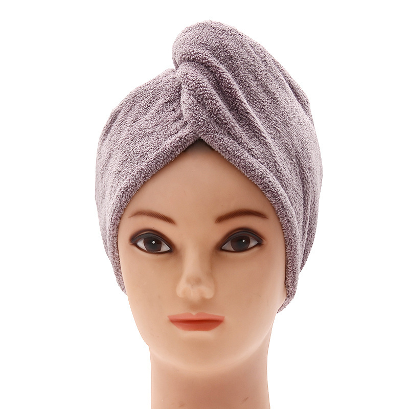 Wholesale Quick Drying Microfiber Hair Towel Custom Bamboo charcoal fiber Turban Towel Girls Super absorbent Hair wrap towel