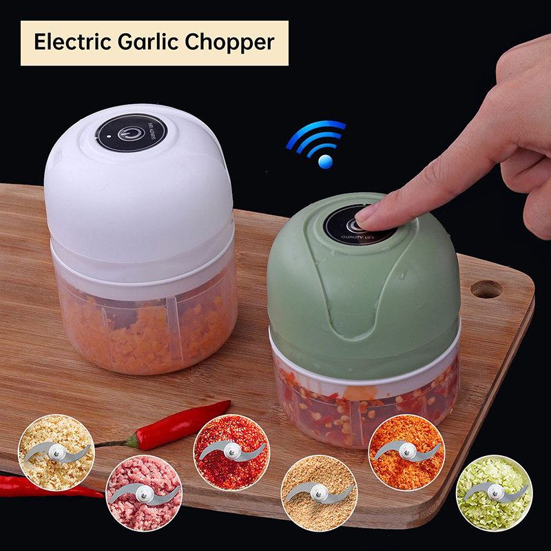 Kitchen USB Charging Portable Electric Vegetable Chopper Mini Garlic Masher Chopper Crusher