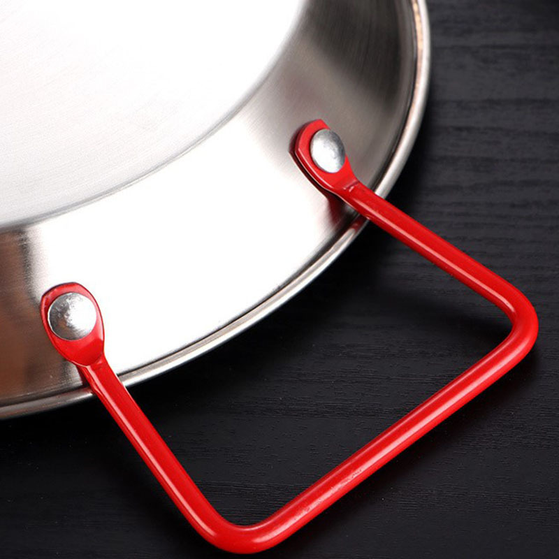 Different Sizes Stainless Steel Spanish Seafood Pot Serving Pan Paella Pan Frying Pan with Handle