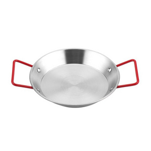 Different Sizes Stainless Steel Spanish Seafood Pot Serving Pan Paella Pan Frying Pan with Handle