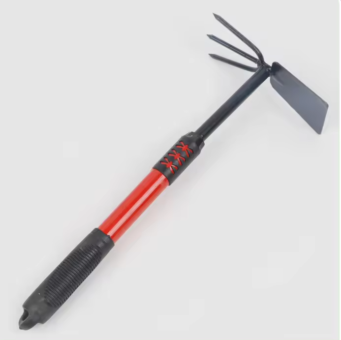 Stock spot plastic handle hardness carbon steel dual-purpose garden hoe with long handle chinese garden hoe