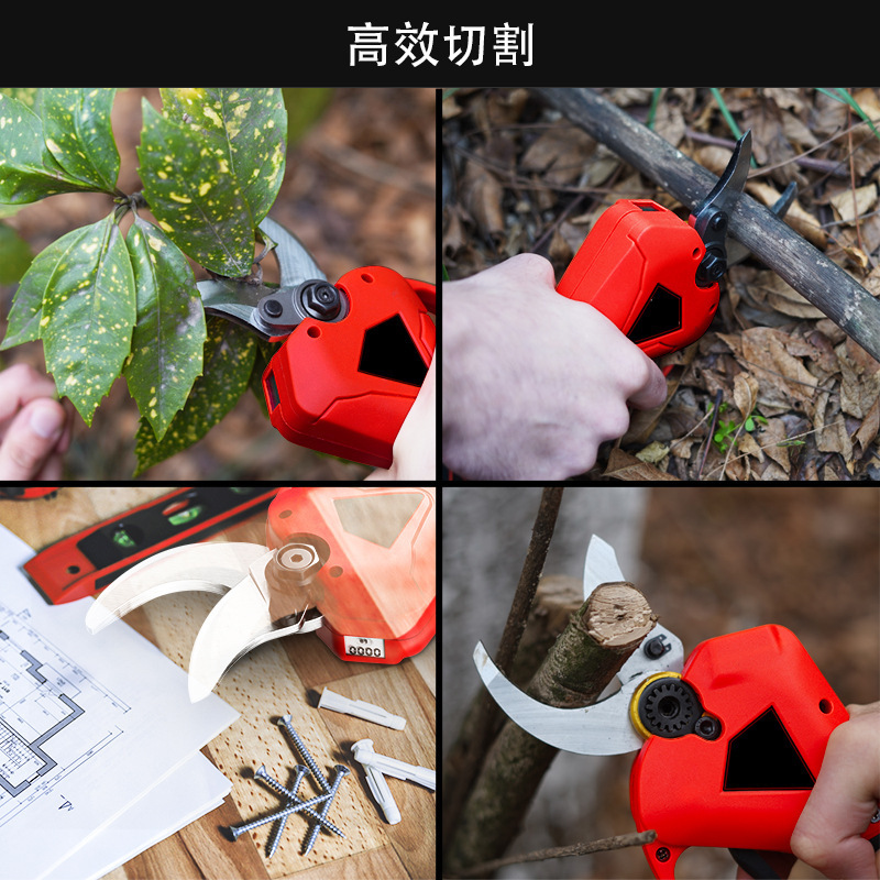 24V cordless lithium battery pruning scissors handheld electric garden tools rechargeable branch fruit tree pruning scissors