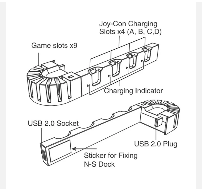 2024R Charging Dock for nintendo switch Charging Station with Disc Card Holder Charger Stand For nintendo switch accessories