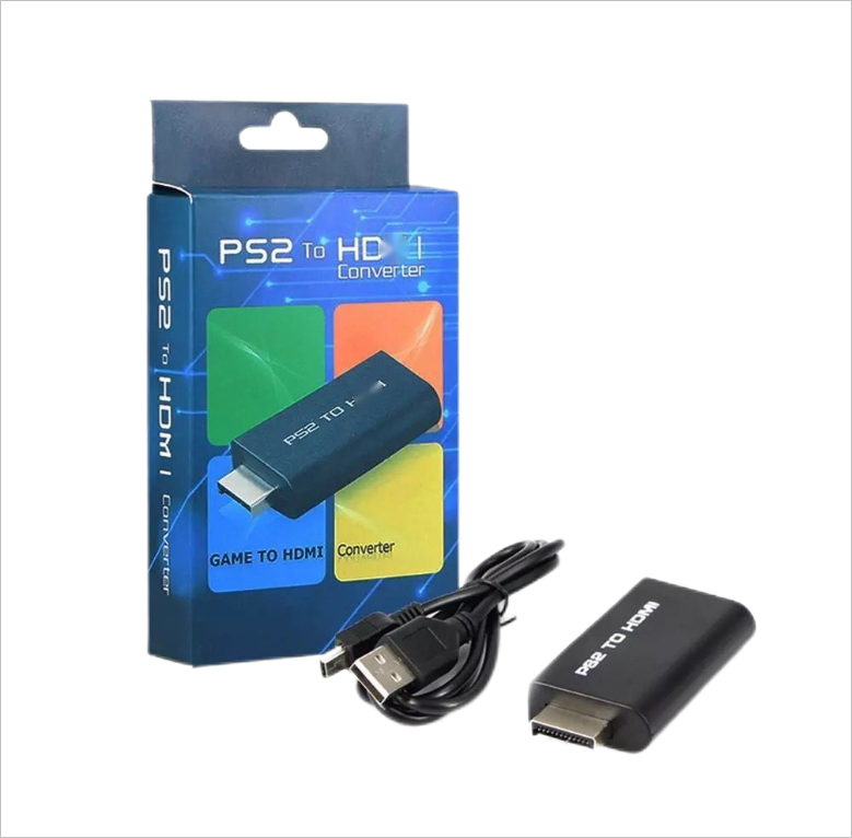 2023 Fit for  PS2 to HD MI Adapter Converter Connector Output Video Audio games for Play station 2 to HD MI Adapter Converter