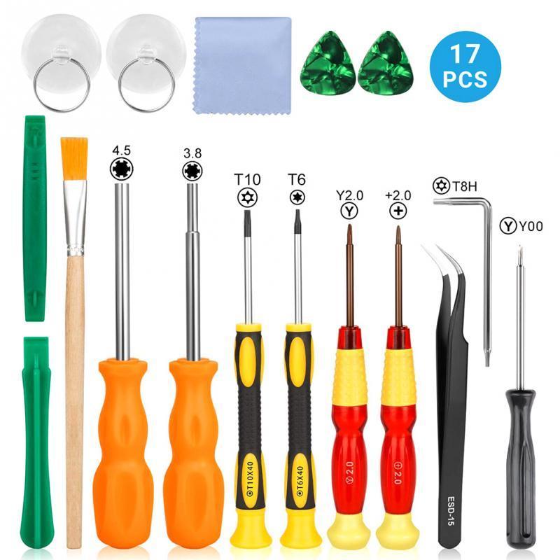 17pcs/set For Nintendo Switch Game Bit Screwdriver Repair Tool Kit Brush joysticks game controllers tool other game accessories