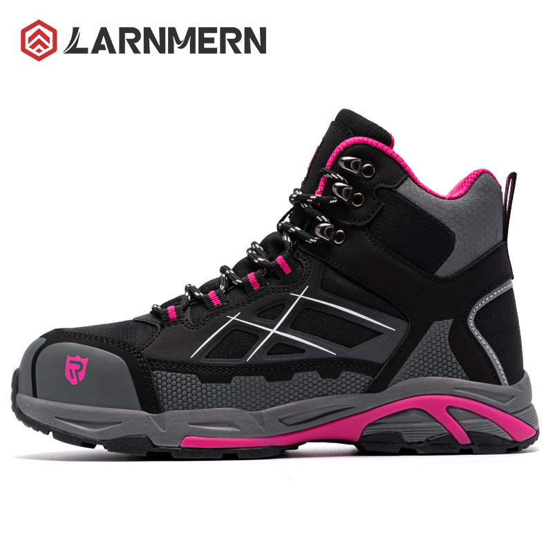 LARNMERN Steel Toe Safety Shoes Women Breathable Work Shoes Anti-Smashing Anti-Puncture Safety Boots Work Boots