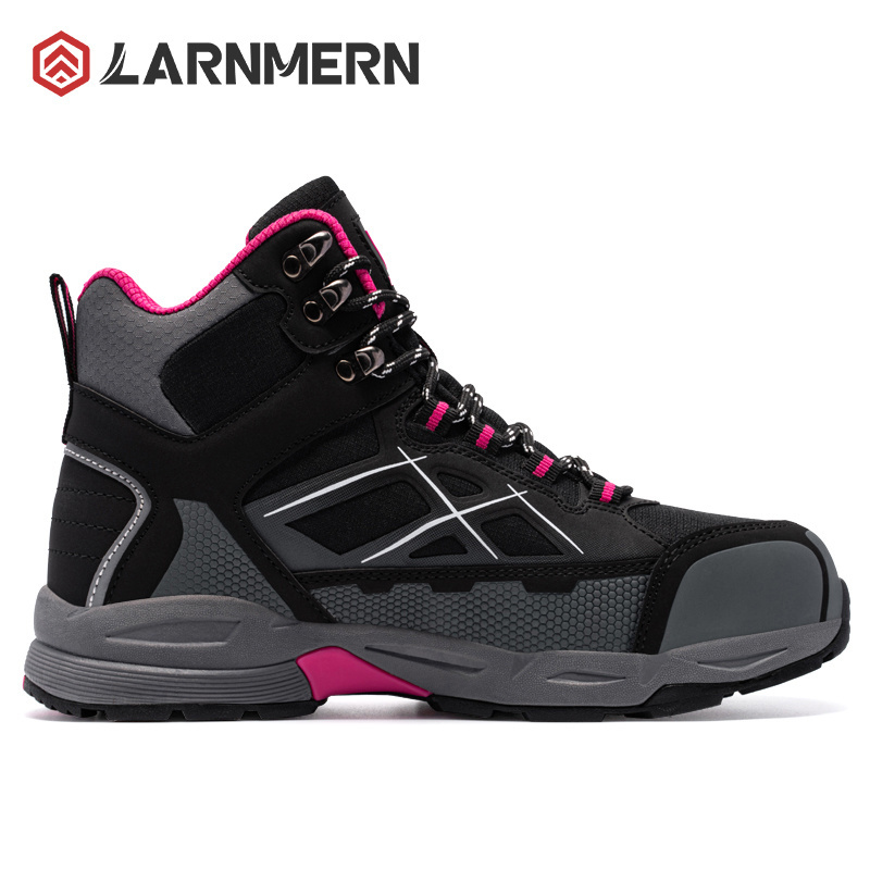 LARNMERN Steel Toe Safety Shoes Women Breathable Work Shoes Anti-Smashing Anti-Puncture Safety Boots Work Boots