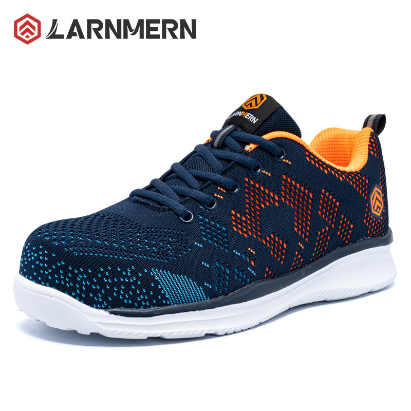 LARNMERN Lightweight Breathable Safety Shoes for Men Women Steel Toe Fashion Work Shoe Anti-Smashing Construction Sneaker