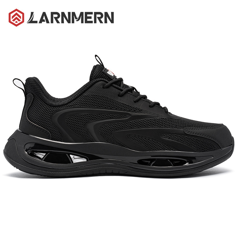 Larnmern Steel Toe Shoes for Men Fashion Safety shoes Slip on Lightweight Work Shoes Anti-Slip Anti-Smash