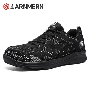 LARNMERN Lightweight Breathable Safety Shoes for Men Women Steel Toe Fashion Work Shoe Anti-Smashing Construction Sneaker