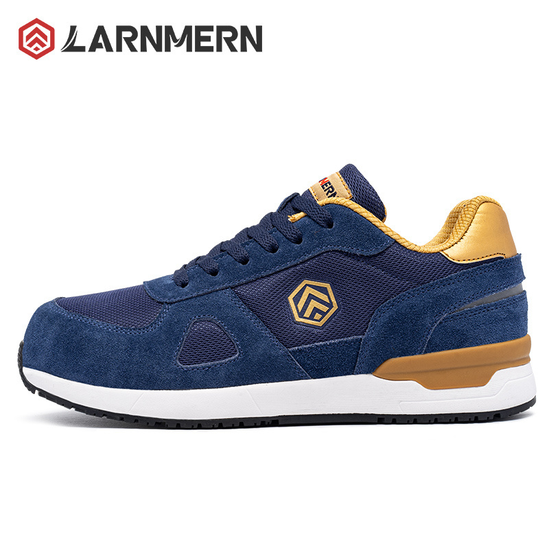 LARNMERN Fashion Breathable Safety Shoes for Men Women Anti-Smashing Construction Shoes Lightweight SRC Anti-Slip Work Shoes