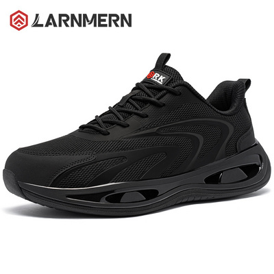 Larnmern Steel Toe Shoes for Men Fashion Safety shoes Slip on Lightweight Work Shoes Anti-Slip Anti-Smash