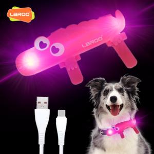 Laroo cute design Dog Lights For Night Walking Safety Strobe Harness Leash Necklace Pendant Clip On Dog Collar