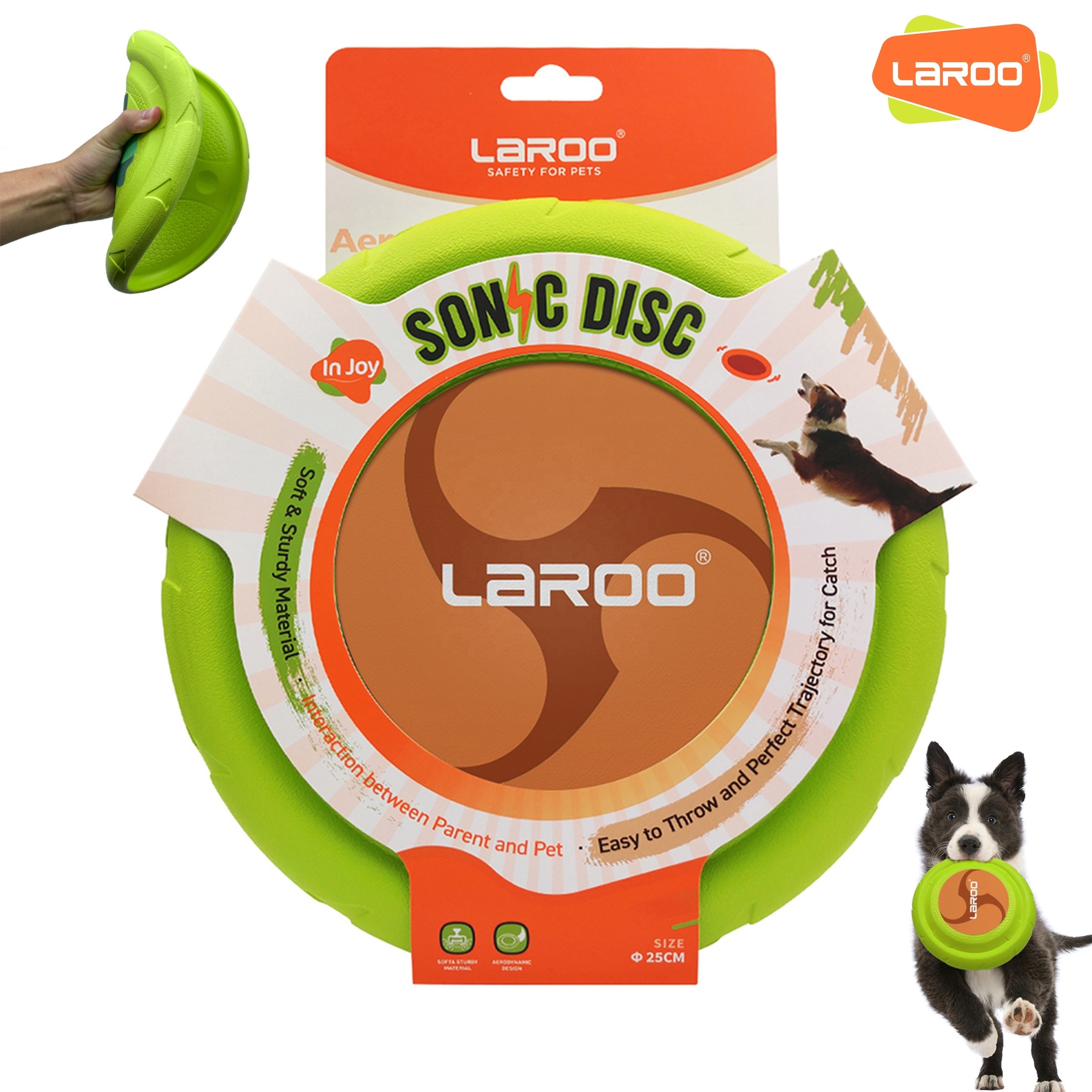 LaRoo ready to ship Dog Pet Toy 2023 Dog Frisbeed Pet Interactive Training Flying Disc Floating Water Bite Resistant Dog