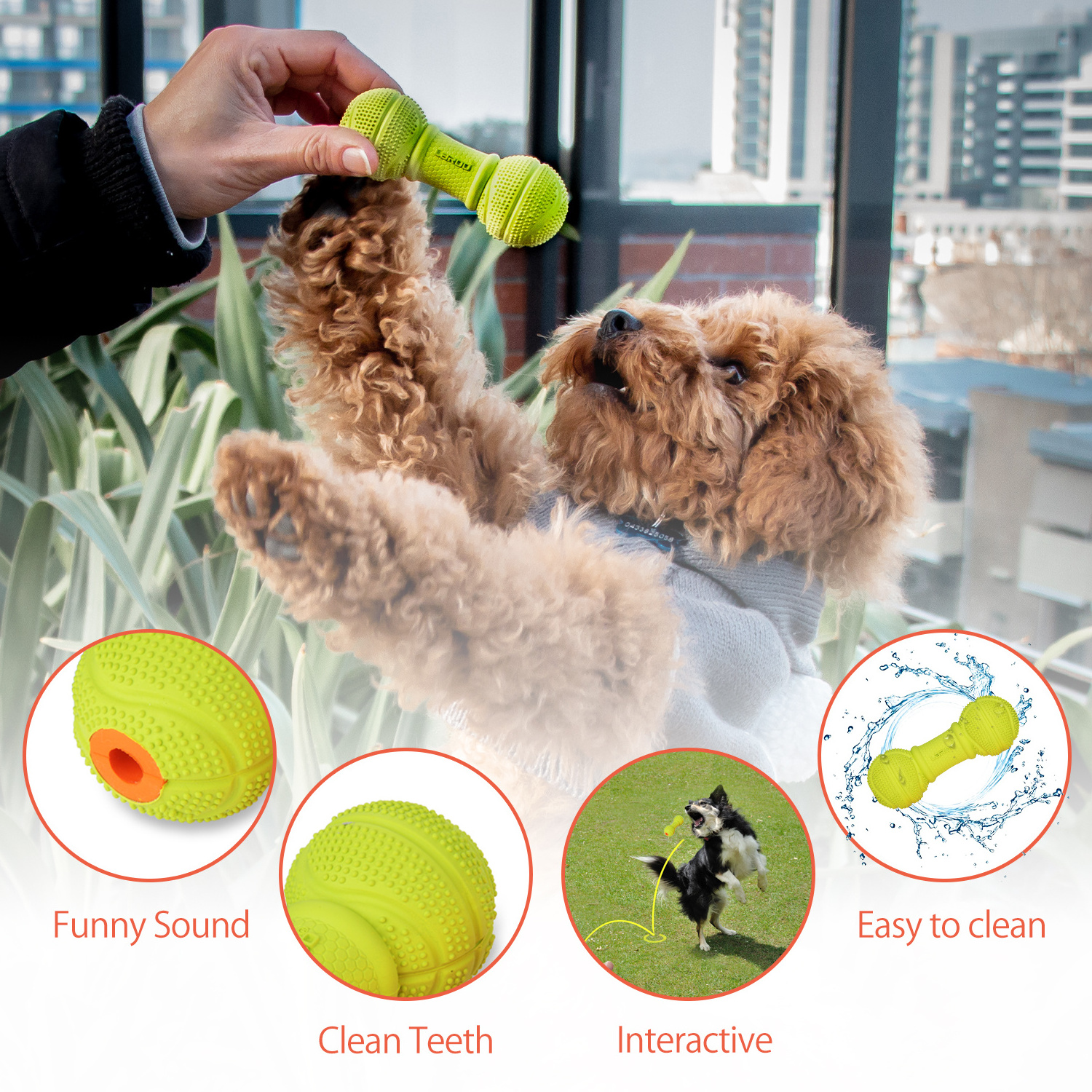 Laroo hot sale Dog Chew Toys for Aggressive Chewers Small Medium Breed Dog Squeaky Interactive toys