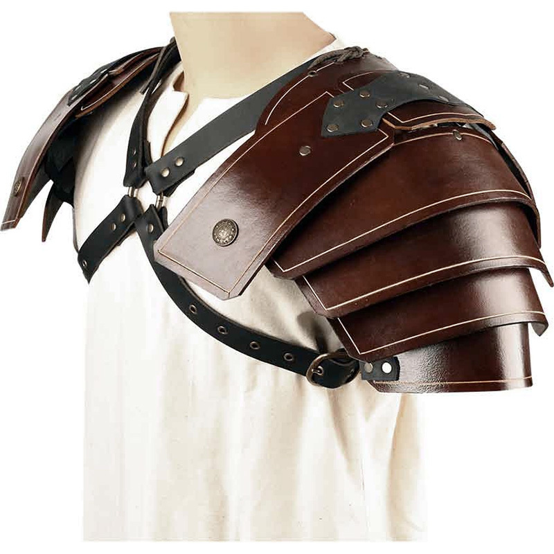 Larp Costume Steampunk Gothic Leather Spaulder Samurai Pauldrons Medieval Viking Knight Gladiator Shoulder Armor